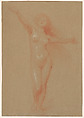 Study of a Female Nude, Gyula Benczúr  Hungarian, Chalk