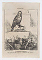 The Parrot of Mr. Guizot, from 'News of the day,' published in Le Charivari, July 3, 1851, Honoré Daumier  French, Lithograph on newsprint; second state of two