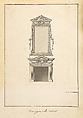Chimney Piece in the Cabinet, Houghton Hall, Norfolk, Isaac Ware British, Pen and black ink, brush and gray wash
