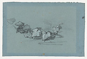 Branch of ivy (recto); Study of an urn for "Damocles" (verso), Thomas Couture  French, Black fabricated chalk and white chalk