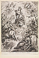 Coronation of the Virgin by the Child Adored by Saints, Cornelis Schut  Flemish, Etching