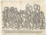 Figures bearing trophies and and carrying wreaths, from 