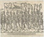 Figures carrying standards and trophies: from 'The Triumph of Caesar', Jacob of Strasbourg (Italian School, born Alsace, active Venice, 1494–1530), Woodcut