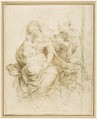 The Holy Family, Jan Gossart (called Mabuse) (Netherlandish, Maubeuge ca. 1478–1532 Antwerp (?)), Pen and two shades of brown ink over remains of black chalk