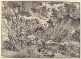 St. Jerome in the Wilderness, Nicolò Boldrini  Italian, Woodcut