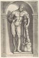 The Farnese Hercules, from "Speculum Romanae Magnificentiae", Jacob Bos Netherlandish, Engraving