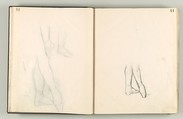 Album of Forty-five Figure Studies, Edgar Degas (French, Paris 1834–1917 Paris), Black chalk on thin, eggshell paper