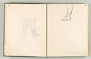 Album of Forty-five Figure Studies, Edgar Degas (French, Paris 1834–1917 Paris), Black chalk on thin, eggshell paper