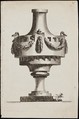 Design for a vase decorated with garlands, Jean Charles Delafosse French, Etching