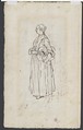 A Woman Spinning (recto); A Woman Holding a Bundle (verso), Giacomo Ceruti (Italian, Milan 1698–1767 Milan), Pen and brown ink