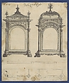 Table Clock Cases, in Chippendale Drawings, Vol. I, Thomas Chippendale (British, baptised Otley, West Yorkshire 1718–1779 London), Black ink, gray wash