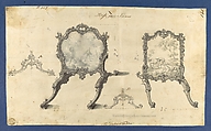 Fire Screens, in Chippendale Drawings, Vol. I, Thomas Chippendale (British, baptised Otley, West Yorkshire 1718–1779 London), Black ink, gray ink, gray and lavender washes