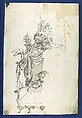 Unfinished Design for a Bed, in Chippendale Drawings, Vol. I, Thomas Chippendale (British, baptised Otley, West Yorkshire 1718–1779 London), Black ink, gray wash