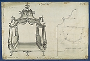 Couch Bed, in Chippendale Drawings, Vol. I, Thomas Chippendale (British, baptised Otley, West Yorkshire 1718–1779 London), Black ink, gray wash
