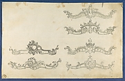 Cornices, in Chippendale Drawings, Vol. I, Thomas Chippendale (British, baptised Otley, West Yorkshire 1718–1779 London), Black ink, gray ink, gray wash