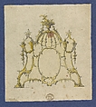 Overmantle, in Chippendale Drawings, Vol. I, Thomas Chippendale (British, baptised Otley, West Yorkshire 1718–1779 London), Black ink, yellow and gray washes
