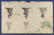 Brackets for Bustos, in Chippendale Drawings, Vol. I, Thomas Chippendale (British, baptised Otley, West Yorkshire 1718–1779 London), Black ink, gray wash