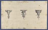 Brackets for Bustos, in Chippendale Drawings, Vol. I, Thomas Chippendale (British, baptised Otley, West Yorkshire 1718–1779 London), Black ink, gray wash