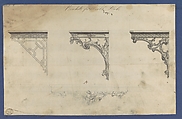 Brackets for Marble Slabs, in Chippendale Drawings, Vol. I, Thomas Chippendale (British, baptised Otley, West Yorkshire 1718–1779 London), Black ink, gray wash