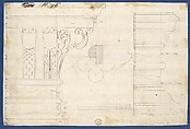 Moldings and Plan for Column on Door of Library Bookcase, from Chippendale Drawings, Vol. II, Thomas Chippendale (British, baptised Otley, West Yorkshire 1718–1779 London), Black ink