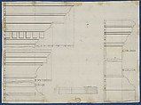Moldings for Library Bookcase, from Chippendale Drawings, Vol. II, Thomas Chippendale (British, baptised Otley, West Yorkshire 1718–1779 London), Black ink