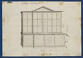 Library Bookcase, from Chippendale Drawings, Vol. II, Thomas Chippendale (British, baptised Otley, West Yorkshire 1718–1779 London), Black ink, gray wash
