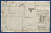 Plan for Library Table with Moldings, from Chippendale Drawings, Vol. II, Thomas Chippendale (British, baptised Otley, West Yorkshire 1718–1779 London), Black ink, gray wash