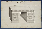 Library Table, from Chippendale Drawings, Vol. II, Thomas Chippendale (British, baptised Otley, West Yorkshire 1718–1779 London), Black ink, gray wash
