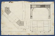 Writing Table, from Chippendale Drawings, Vol. II, Thomas Chippendale (British, baptised Otley, West Yorkshire 1718–1779 London), Black ink, gray wash