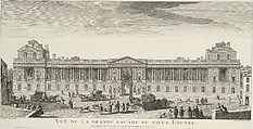 Vue de la Grande Façade du Vieux Louvre, Jacques Rigaud French, Etching