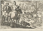 Ostrich Hunt, from "Hunting Scenes VI", Antonio Tempesta Italian, Etching