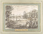 Sieben Gegenden aus Salzburg und Berchtesgaden Geordnet nach den sieben Tagen der Woche, verbunden durch zwey allegorische Blätter (Seven Places in Salzburg and Berchtesgaden, Arranged According to the Seven Days of the Week), (Johann Heinrich) Ferdinand Olivier (German, Dessau 1785–1841 Munich), Lithographs printed in gray and again with a light beige tone stone mounted on painted and gilt board with attached titles printed on brown paper. Printed portfolio with green ribbons.
