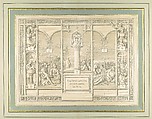 Sieben Gegenden aus Salzburg und Berchtesgaden Geordnet nach den sieben Tagen der Woche, verbunden durch zwey allegorische Blätter (Seven Places in Salzburg and Berchtesgaden, Arranged According to the Seven Days of the Week), (Johann Heinrich) Ferdinand Olivier (German, Dessau 1785–1841 Munich), Lithographs printed in gray and again with a light beige tone stone mounted on painted and gilt board with attached titles printed on brown paper. Printed portfolio with green ribbons.