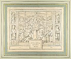 Sieben Gegenden aus Salzburg und Berchtesgaden Geordnet nach den sieben Tagen der Woche, verbunden durch zwey allegorische Blätter (Seven Places in Salzburg and Berchtesgaden, Arranged According to the Seven Days of the Week), (Johann Heinrich) Ferdinand Olivier (German, Dessau 1785–1841 Munich), Lithographs printed in gray and again with a light beige tone stone mounted on painted and gilt board with attached titles printed on brown paper. Printed portfolio with green ribbons.
