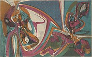 Cinq Personnages, Stanley William Hayter British, Engraving and soft-ground etching; simultaneous color printing with stencils
