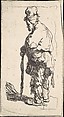 Beggar Leaning on a Stick, Facing Left, Rembrandt (Rembrandt van Rijn) (Dutch, Leiden 1606–1669 Amsterdam), Etching