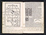 Sphaera Mundi, Johannes de Sacrobosco (John Holybush) (British (?), active Paris ca. 1220–ca. 1256), Printed book with woodcut illustrations printed or colored with stencils in one, two, and three colors. Many marginal notes and sketches in brown ink.