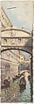 Venice, Bridge of Sighs, Color lithograph on card