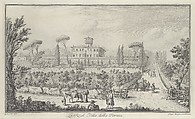 View of the Villa La Petraia, in Vedute delle ville, e d'altri luoghi della Toscana (page 33), Giuseppe Zocchi  Italian, Etching