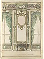 Design for a Palace Interior, Workshop of Leonardo Marini (Italian, Piedmontese documented ca. 1730–after 1797), Pen and brown ink, brush with gray, green, yellow, and red wash, over leadpoint