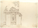 Design for Door, Workshop of Leonardo Marini (Italian, Piedmontese documented ca. 1730–after 1797), Pen and brown ink, over graphite or leadpoint, with ruled and compass construction