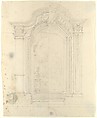 Design for Stage Set, Workshop of Leonardo Marini (Italian, Piedmontese documented ca. 1730–after 1797), Graphite or leadpoint with ruled and compass construction