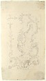Design for a Cartouche with garlands and antique vase, Workshop of Leonardo Marini (Italian, Piedmontese documented ca. 1730–after 1797), Graphite or leadpoint with ruled and compass construction