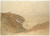 View of Clovelly, Devon, Samuel Palmer (British, London 1805–1881 Redhill, Surrey), Watercolour, gouache (bodycolor), black chalk and graphite
