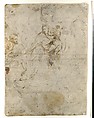 Sheet of Studies, Anthony van Dyck (Flemish, Antwerp 1599–1641 London), Pen and brown ink, brush and brown wash