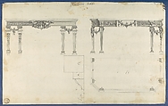 Sideboard Tables, from Chippendale Drawings, Vol. II, Thomas Chippendale (British, baptised Otley, West Yorkshire 1718–1779 London), Black ink, gray wash