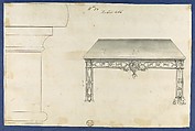 Sideboard Table, from Chippendale Drawings, Vol. II, Thomas Chippendale (British, baptised Otley, West Yorkshire 1718–1779 London), Black ink, gray wash