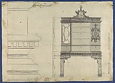 Chinese Cabinet, from Chippendale Drawings, Vol. II, Thomas Chippendale (British, baptised Otley, West Yorkshire 1718–1779 London), Black ink, gray wash