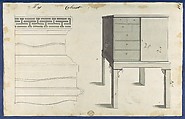 Cabinet, from Chippendale Drawings, Vol. II, Thomas Chippendale (British, baptised Otley, West Yorkshire 1718–1779 London), Black ink, gray wash