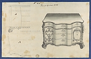 French Commode Table, from Chippendale Drawings, Vol. II, Thomas Chippendale (British, baptised Otley, West Yorkshire 1718–1779 London), Black ink, gray wash